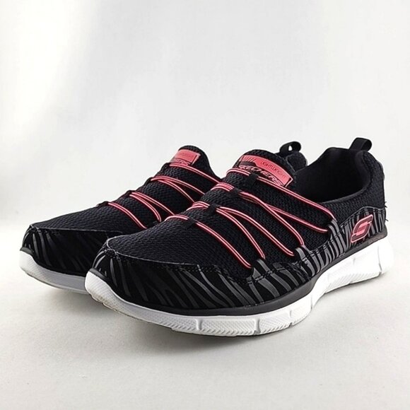 Skechers Women's Equalizer Black Pink Slip On Shoes Ultra Lightweight Size 8 - Picture 5 of 16